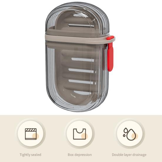 Прозрачная мыльница с функцией дренажа и замком, пыленепроницаемая, герметичная, дорожная