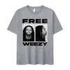 Футболка с графическим принтом рэпера Lil Wayne FREE WEEZY Мужская Хип-хоп Винтажная Готическая Хлопковая Оверсайз Топ Y2K