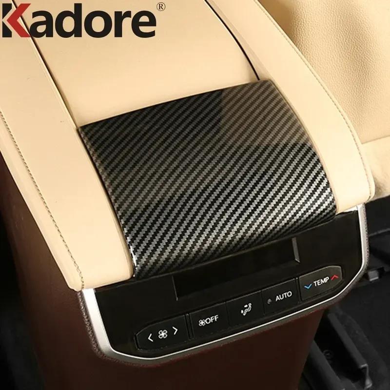 For Toyota Highlander Hybrid 2024 Carbon Fiber Car Center Armrest Box Panel Cover Trim Interior Accessories