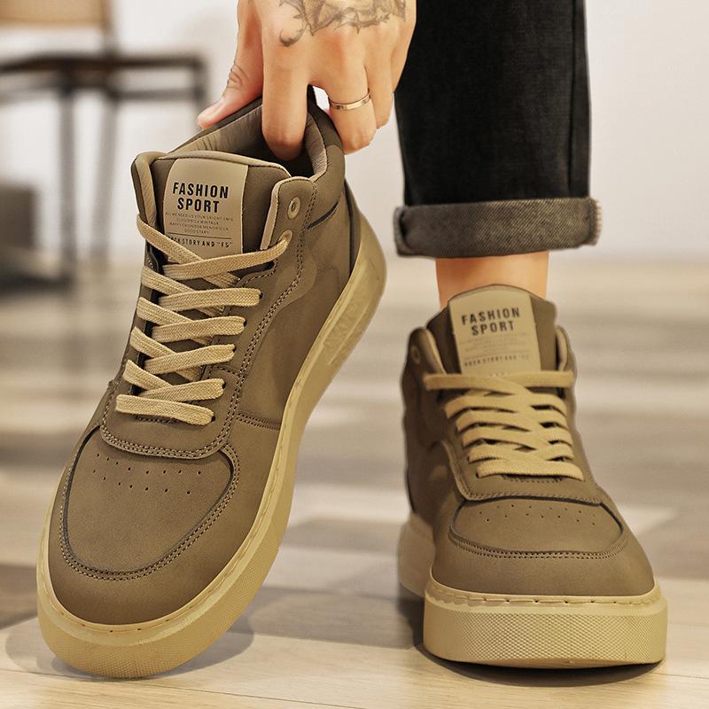 Мужские новые летние универсальные модные повседневные спортивные туфли, подростковые высокие кеды, студенческие трендовые туфли