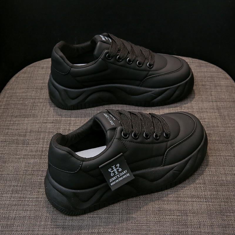 Мода 2024 года, осень, мода, женская повседневная обувь, однотонные кроссовки на платформе со шнуровкой, удобные женские туфли на плоской подошве, Zapatillas De Mujer