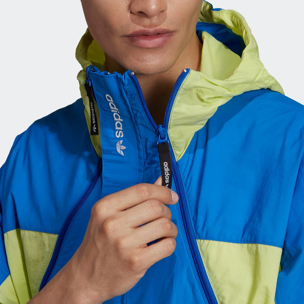 adidas Оригинальная куртка спортивная с капюшоном на молнии Originals Mishmash Adventure Series, цветной блок, мужская, куртки, полузамороженный желтый GN2335