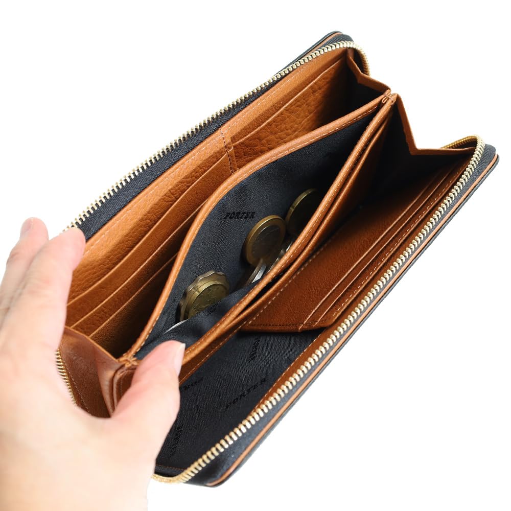 Tone Bill Wallet Yoshida Bag Длинный кошелек с круглой молнией TONE BILL WALLET [Porter] 150-02288 Мужской Женский (40 Верблюд)