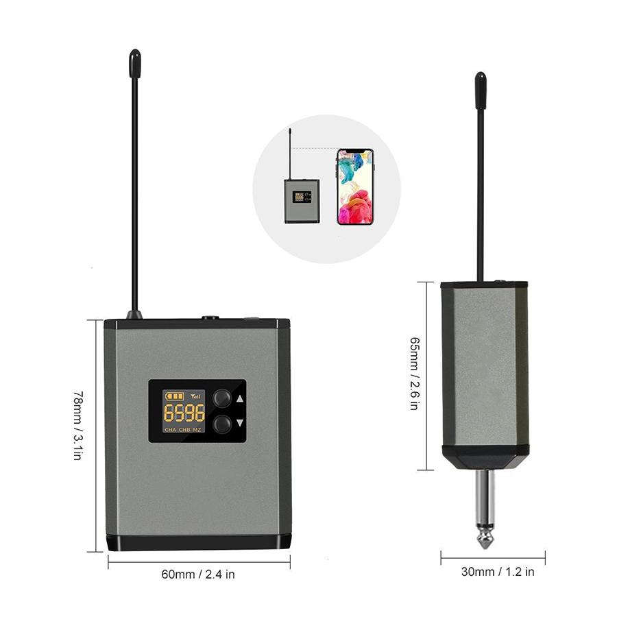 UHF Wireless Microphone Lavalier Lapel Mic Mini Receiver Transmitter Headset Set
