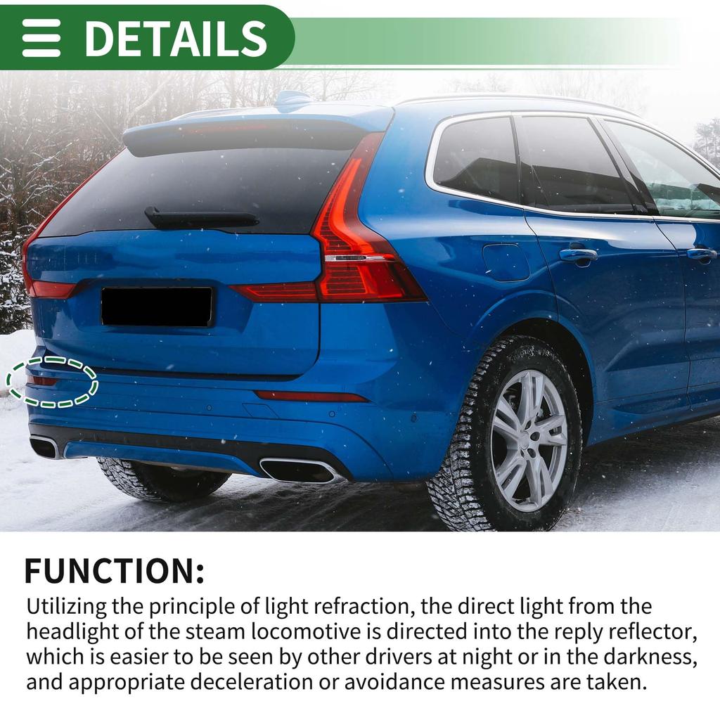 Motoforti Прочные красные пластиковые отражатели бампера Боковые габаритные огни для Volvo XC60 Номера 2018-2021 (Продукт 31656677/32293628)