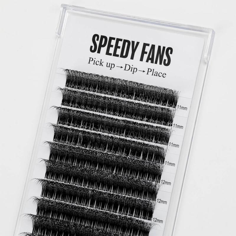SENSE LASHES 12 Rows 960 Fans Speedy Promade Fans 5D/6D/8D Ultra Matte Black Pointy Base Premade Volume Fans Eyelash Extensions