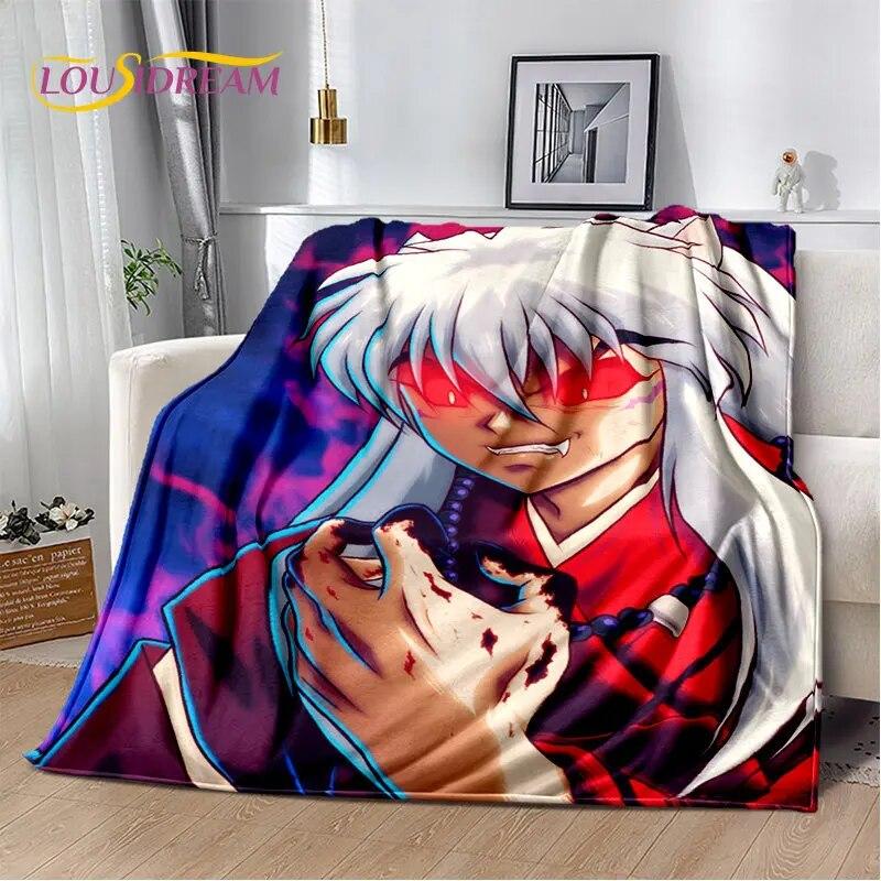 Мягкое плюшевое одеяло с рисунком аниме Inuyasha, фланелевое одеяло для гостиной, спальни, кровати, дивана, чехол для пикника Bettdecke