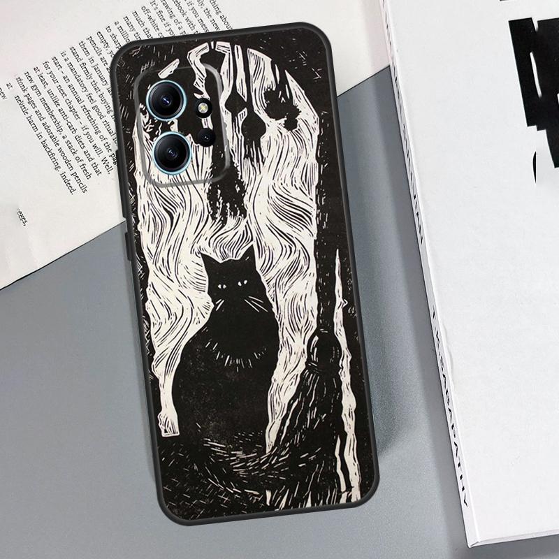 Чехол 'Черная кошка-ведьма' для Xiaomi Redmi Note 13 11 10 12 14 15 Pro Plus Чехол для Redmi 15 15C 14C 10C 13C 12C