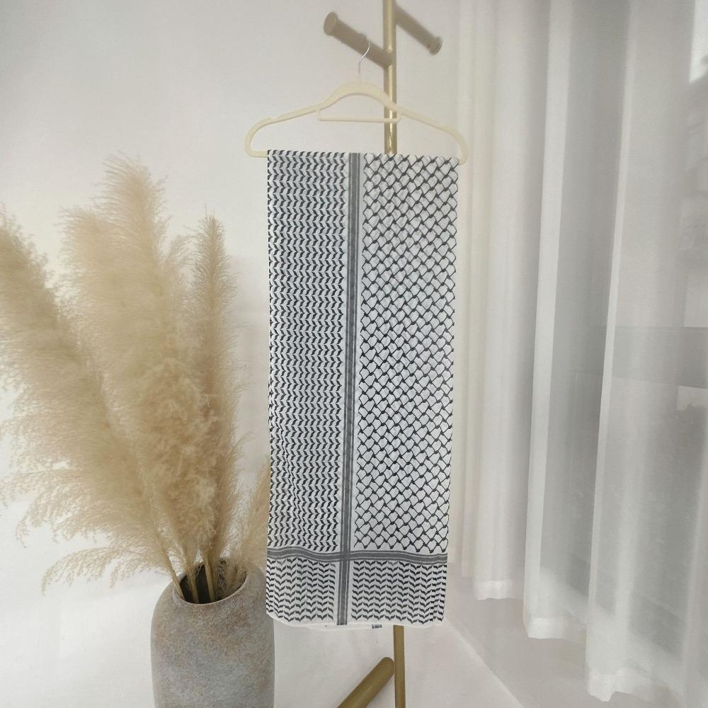 Chiffon Shemagh Scarf Breathable Long Turban Islamic Traditional Costumes Arab Kafiya Keffiyeh