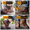Water Proof Safety Work Shoes For Men Steel Head Leather Boots Male Footwear Indestructible Construction Brown Work Shoes
