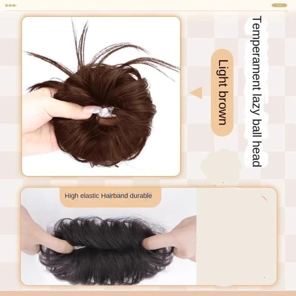 Fake Hair Band Synthetic Scrunchies Hair Extensions False Hair Pieces Vintage Messy Hair Bun Girls
