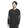 Word Long Sleeve Black Size QF125 Men's T-Shirt, (KB3660), L,