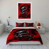 Silver dragon, red flames. Bedding sets Duvet cover sets Duvet covers Pillowcases(1 * Duvet Cover 2 * Pillowcases without duvet insert)