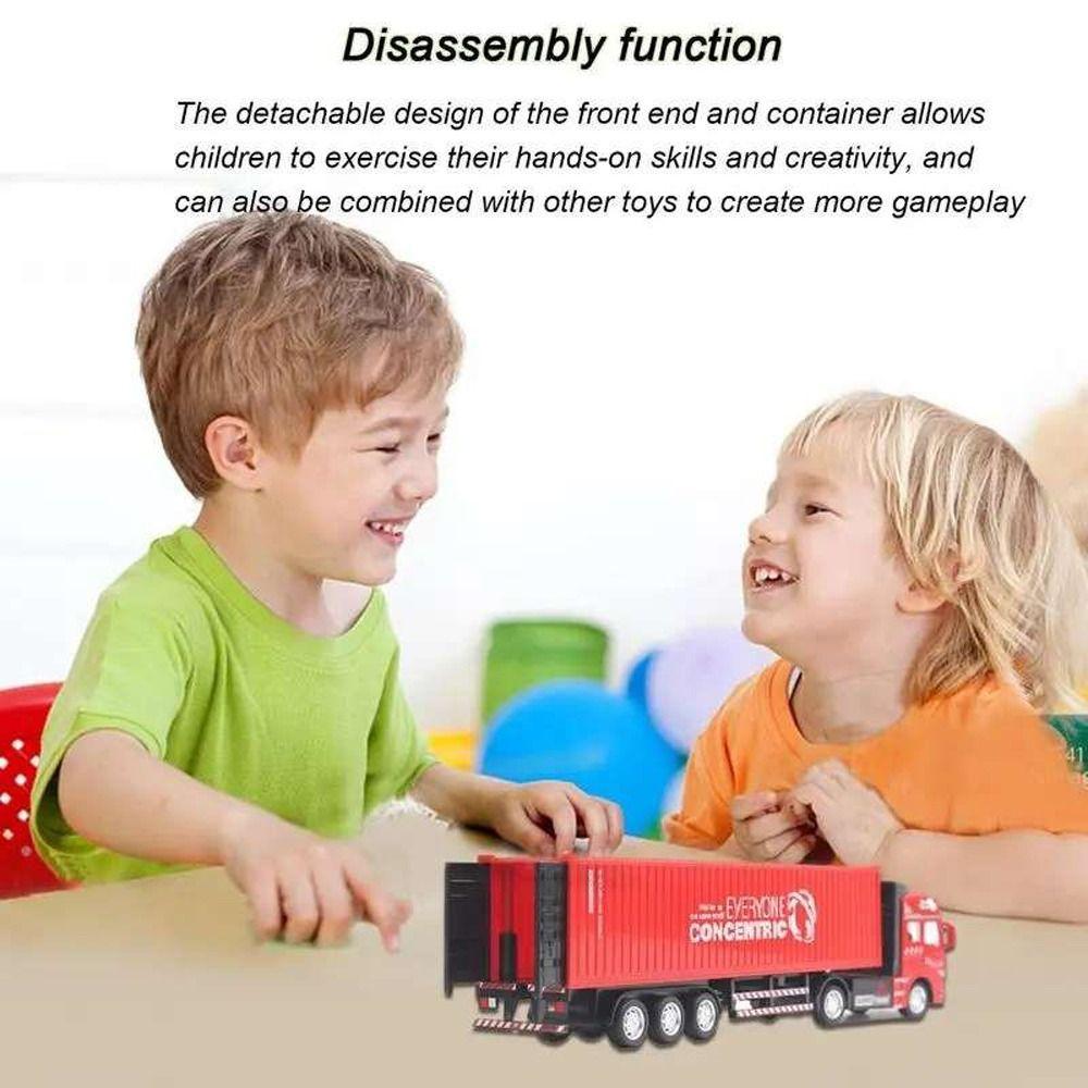 Plastic Container Transport Truck Toy Zinc Zinc Alloy Kids Toys 1:48 Transport Vehicle Toy Birthday Gift