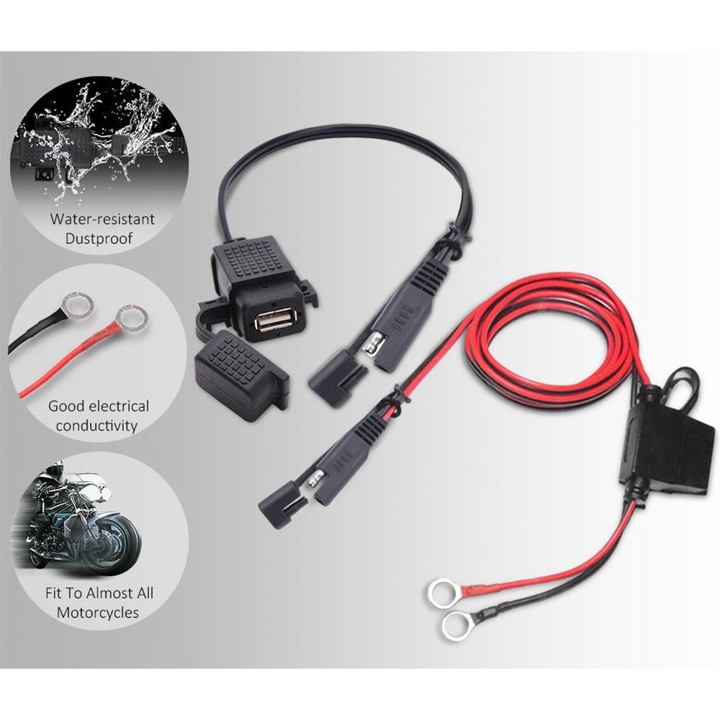 Универсальный мотоциклетный удлинитель питания для телефона, планшета, зарядное устройство SAE-USB, зарядное устройство для мотоциклетного мобильного телефона