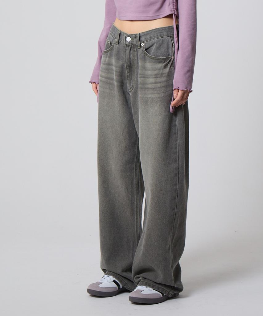 UNKNOWN PLANET Daily Wide Pigment Pants Khaki