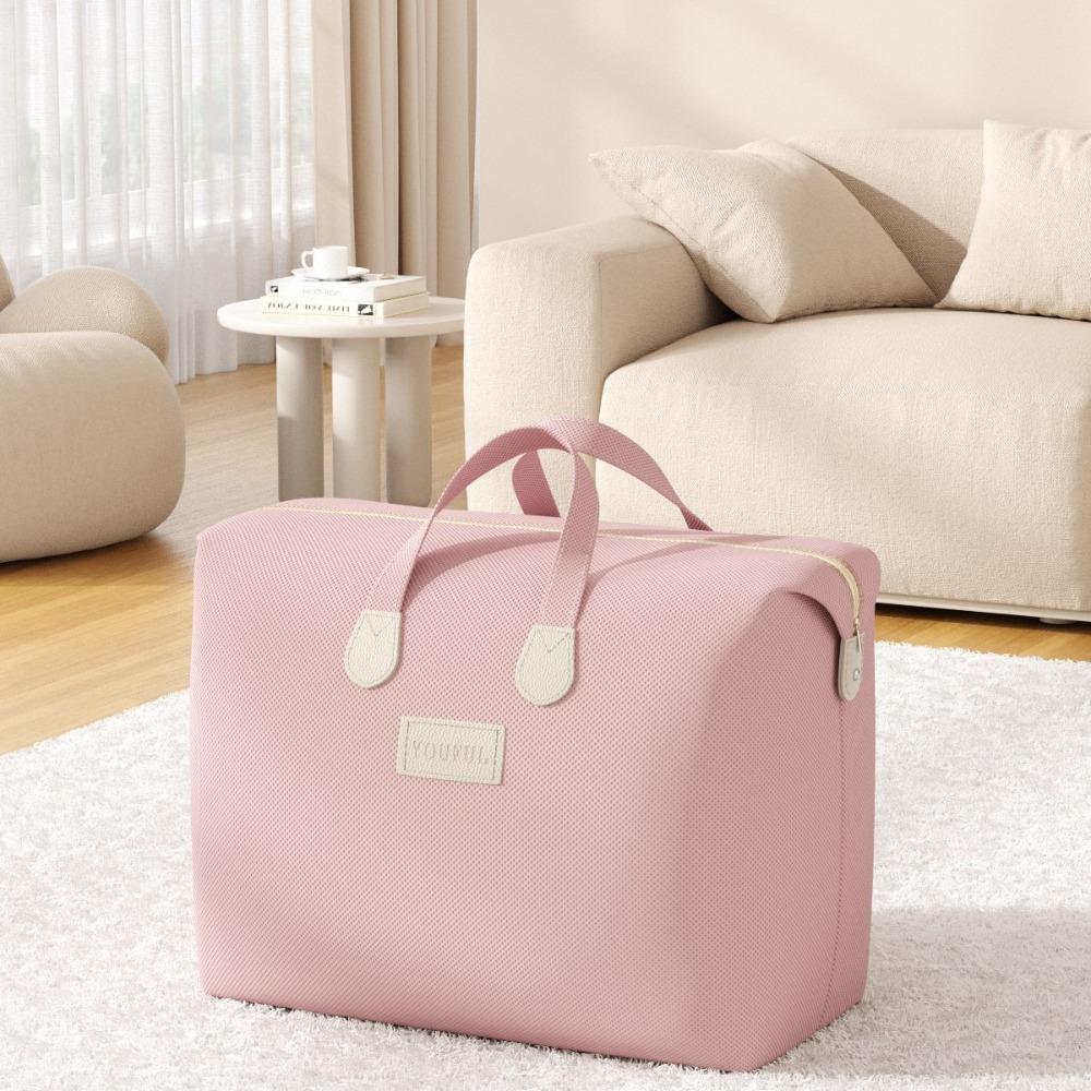 Pink Clothes Quilt Organizer Bag Large Capacity Weekend Travel Bag Durable Duffel Bag