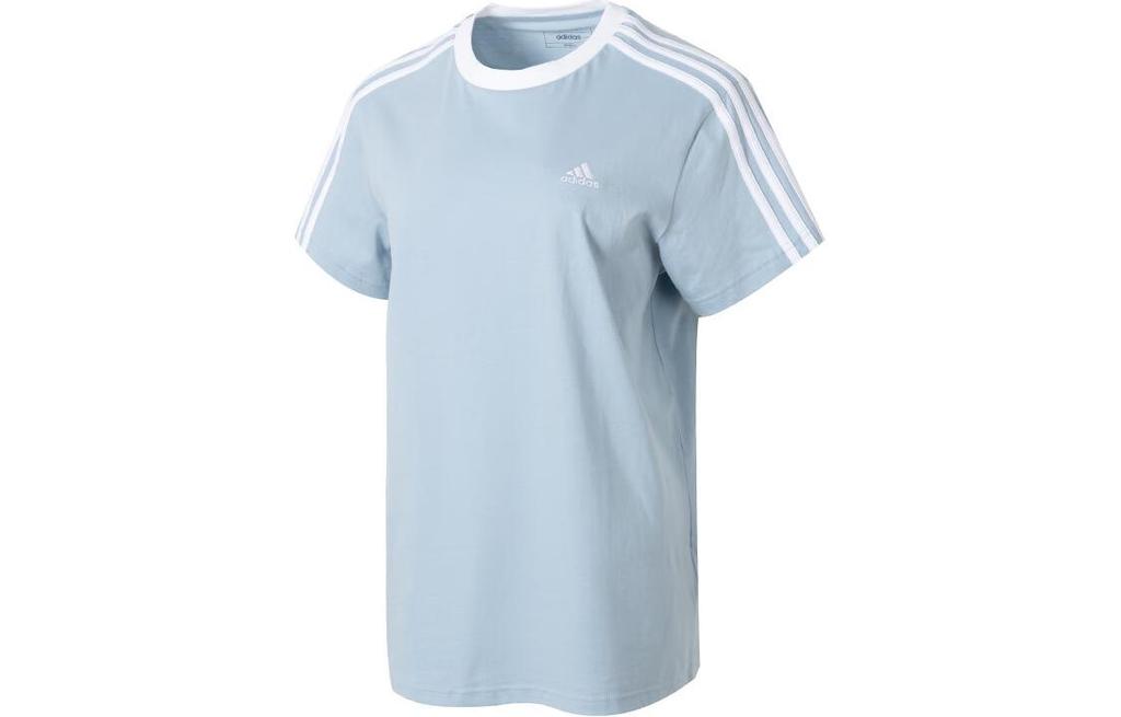 adidas ESSENTIALS Футболка с 3 полосками Женская Светло-голубая JI6979