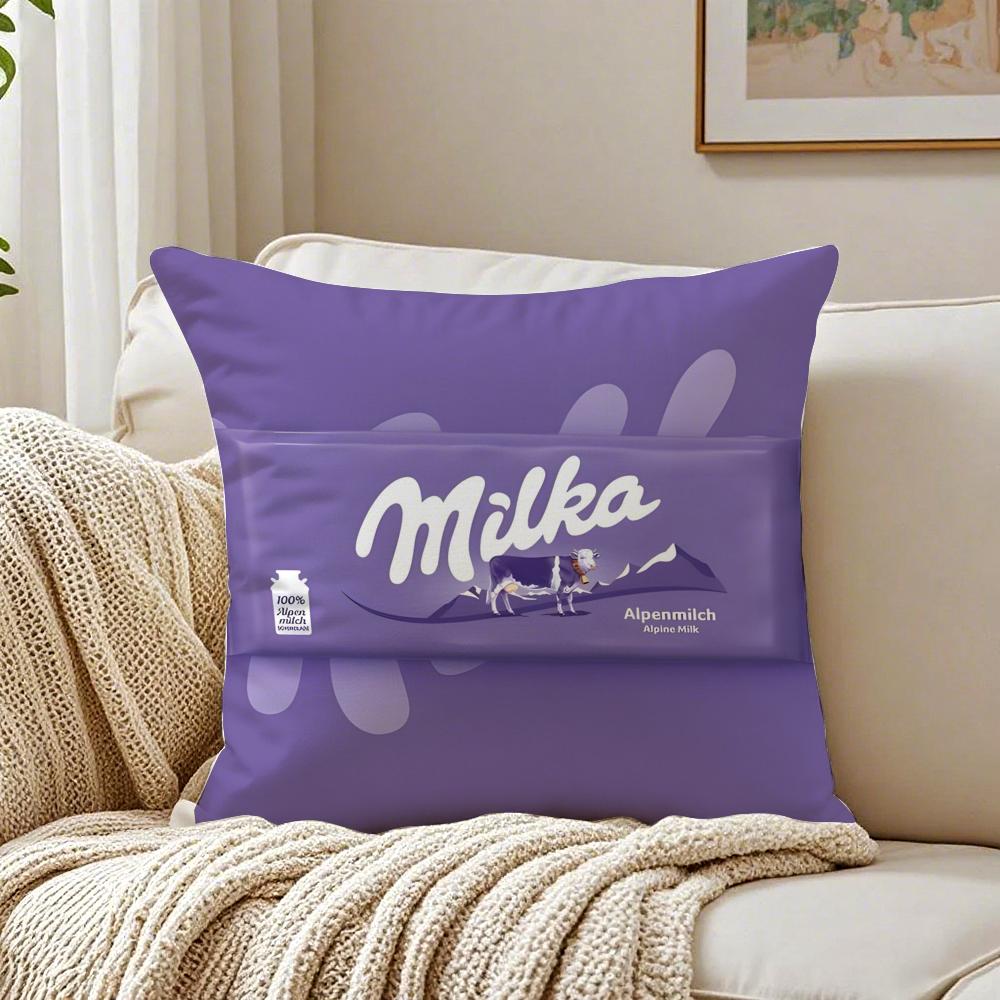 Funny Brand MMilkaES Purple Cushion Cover Linen Pillowcase Soft  for Sofa Bed Home Room Decor