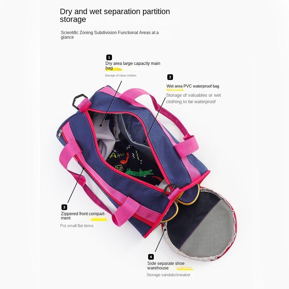 Dry and Wet Separation Swimming Sea Bag Kids Duffle Bag Weekender Sleepover