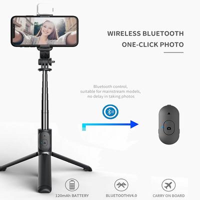 Для телефона селфи-палка 1045 мм с беспроводной Bluetooth светодиодной подсветкой удлиненный штатив с дистанционным управлением затвором для мобильного телефона Android IOS
