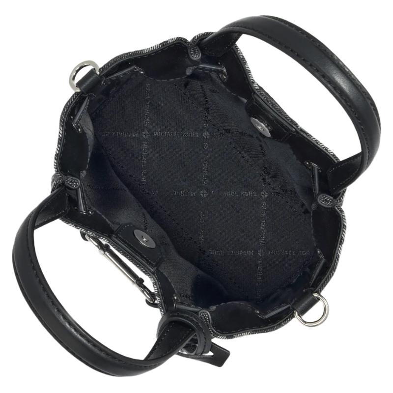 MICHAEL KORS Carson Silver Hardware Artificial Leather Presbyopia Crossbody Bag Small Women's Black