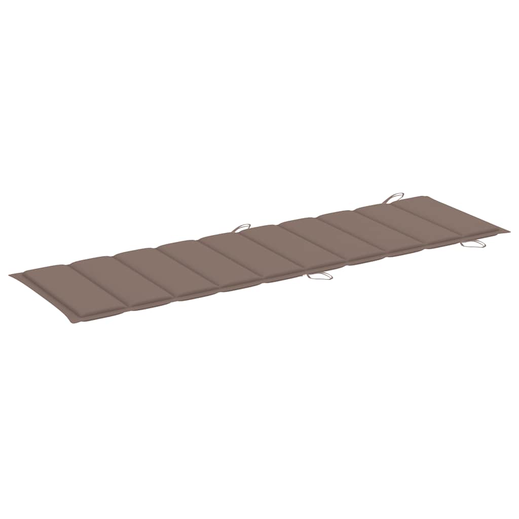 Teak Wood Sun Lounger with Cushion Taupe