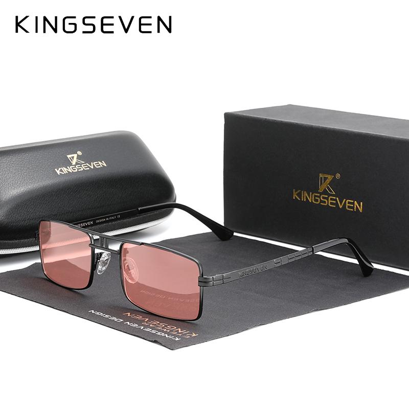 Новое поступление, поляризационные солнцезащитные очки KINGSEVEN, винтажная оправа из нержавеющей стали, брендовая прямоугольная конструкция, солнцезащитные очки для вождения и рыбалки N760