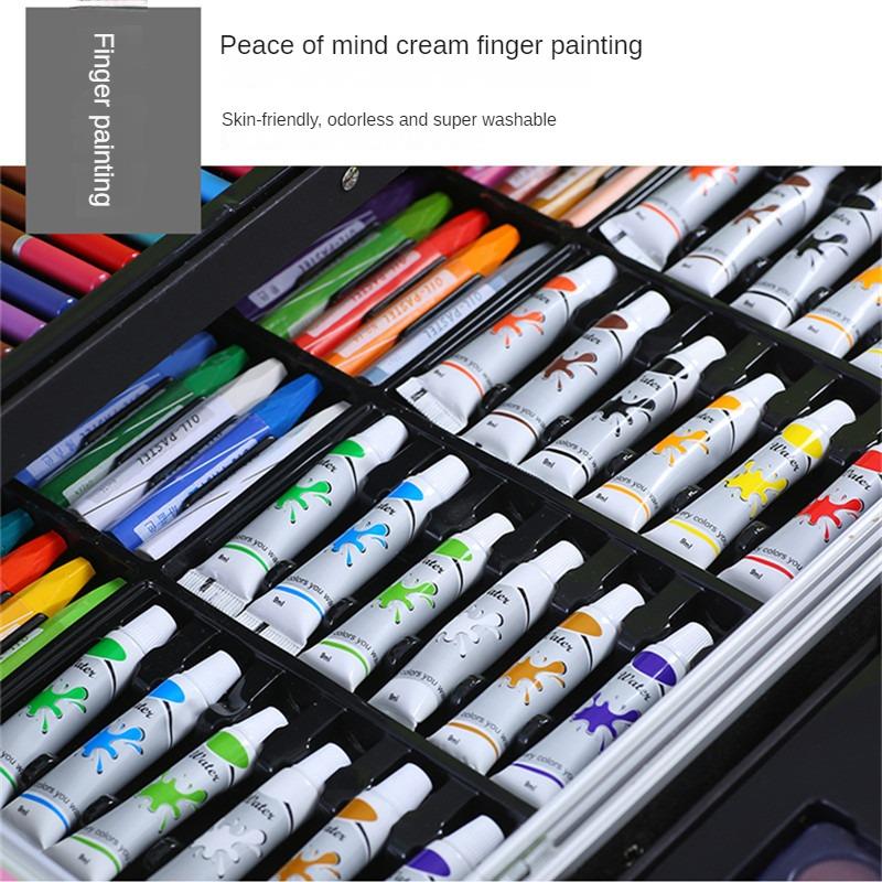 Watercolor Paint Brush Painting Set 148 Pcs Vivid Colors In Aluminum Alloy Box for Student Artists, Amateur Hobbyists and Painting Lovers