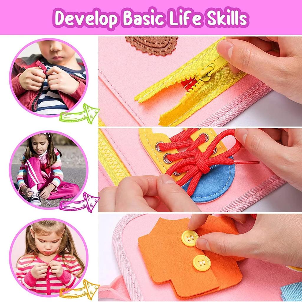 Skills Learning Board Busy Board Montessori Toys for Toddlers Busy Board Preschool Educational Toys Travel Activities Alphabet Fine Motor Skills