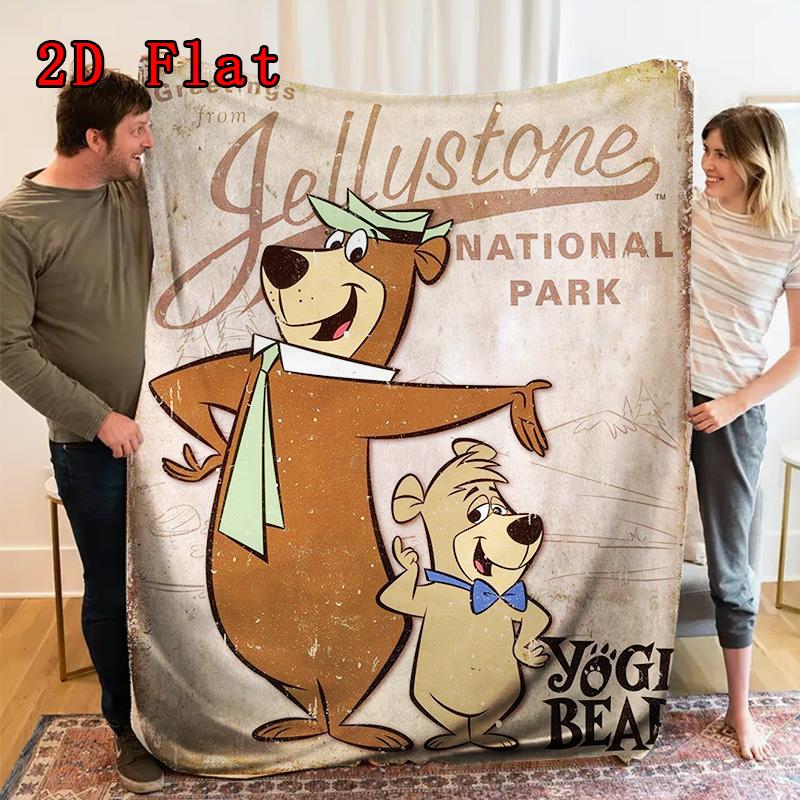 Jellystone Yogi Bear & Friends 2D Flat Pattern Flannel Blanket High quality All Seasons Warmth and Comfort Perfect for Christmas Gifts.PMT0914149