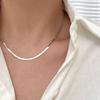 S925 Sterling Silver Blade Necklace Female Italian Simple Cold Wind Snake Bone Collarbone Chain