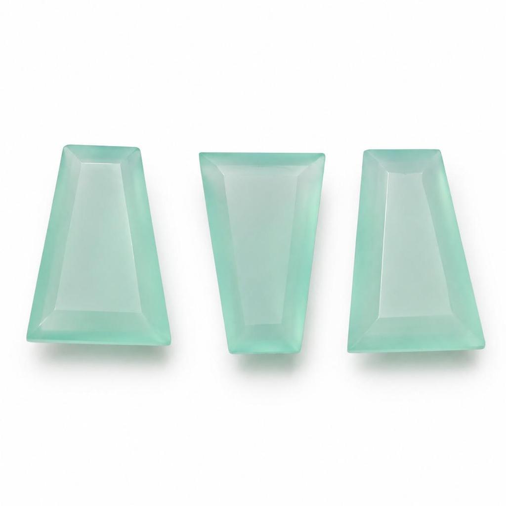Natural Aqua Chalcedony Angel Shape Loose Gemstone for Jewelry Making 10x20mm