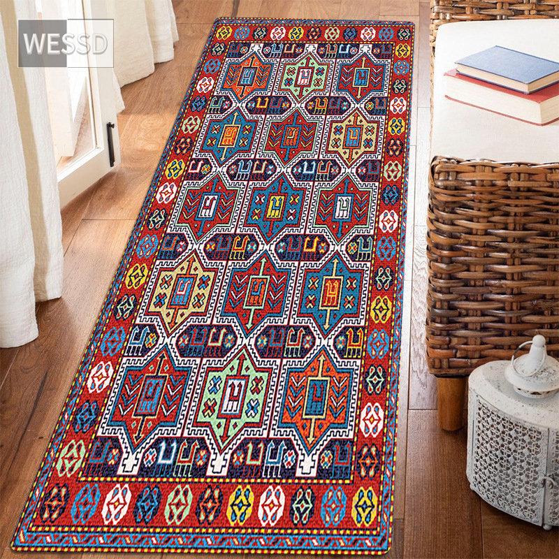 Ретро ковер с персидским принтом для спальни в этническом стиле, кухонный коврик, нескользящий ковер в стиле бохо, Runenr, коврик для прихожей, ковер для гостиной, Марокко