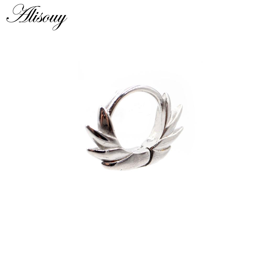 Alisouy 1 шт., серьги-кольца в стиле панк, готики, из нержавеющей стали, простые круглые серьги-кольца, рок-ролл, мужские и женские ювелирные изделия в стиле хип-хоп