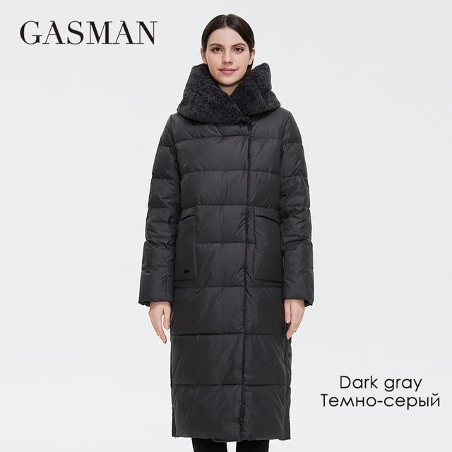 Gasman 2021 женская зимняя куртка, длинная куртка из искусственного меха с овечьими завитками, дизайнерское женское пальто, ветрозащитная шапка, женская куртка с большим карманом 81716