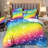 Bed Rainbow Three-Piece Color Gradual Change Flash 3D Digital Printing Kit