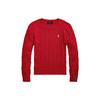 Polo Kids Однотонный свитер с кабельным узором, круглым вырезом и длинными рукавами Детский свитер Красный 313854245-003