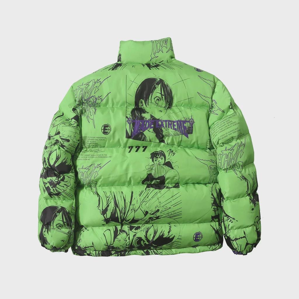 Qihong Streetwear Anime Retro Men's Cotton Zipper Jacket