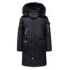 Winter Thick Men's Down Jacket Pure Color Detachable Fur Collar Casual White Duck Down Jacket