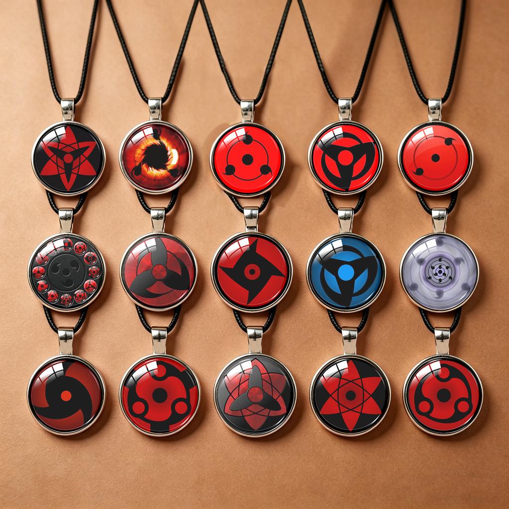 1Pc Naruto Mangekyo Sharingan Time Gem Alloy Necklace, Anime Fan Collection Gift