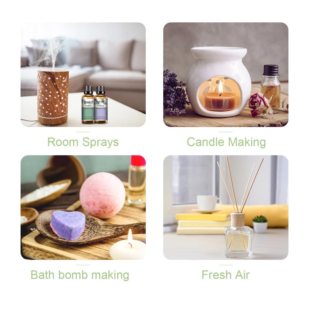 PHATOIL 3 шт. Набор эфирных масел Подарочная коробка Эвкалипт Чайное дерево Эфирное масло розмарина Ароматерапия для свежего воздуха Диффузор Стерилизация Облегчение тела