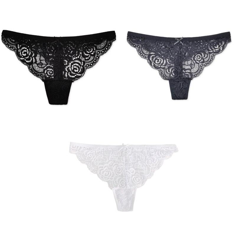 3Pcs/Set Julexy Big Thongs Lace Sexy Women Panties Solid Plus Size Hollow Out Underwear G-string 1XL-4XL Lingerie for Women