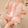Женская одежда Летняя классная пижама Кимоно Домашний костюм Пижама с V-образным вырезом Мультяшная одежда для сна Досуг