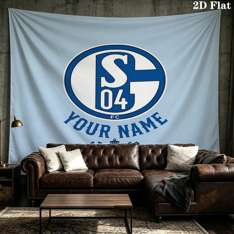 Custom Name Schalke Printed Tapestry – Wall Hanging for Bedrooms, Dorms, and Home Decor