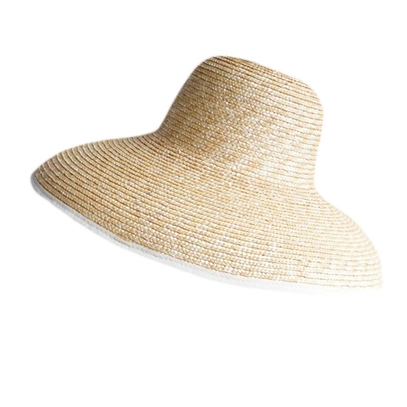 Французская Шляпа с Широкими Полями от Солнца, Белая Кромка, Хепберн Колокол, Соломенная Соломенная Шляпа, Защита от Солнца, Праздничная, Внутренний Экспорт, Пляжная Шляпа