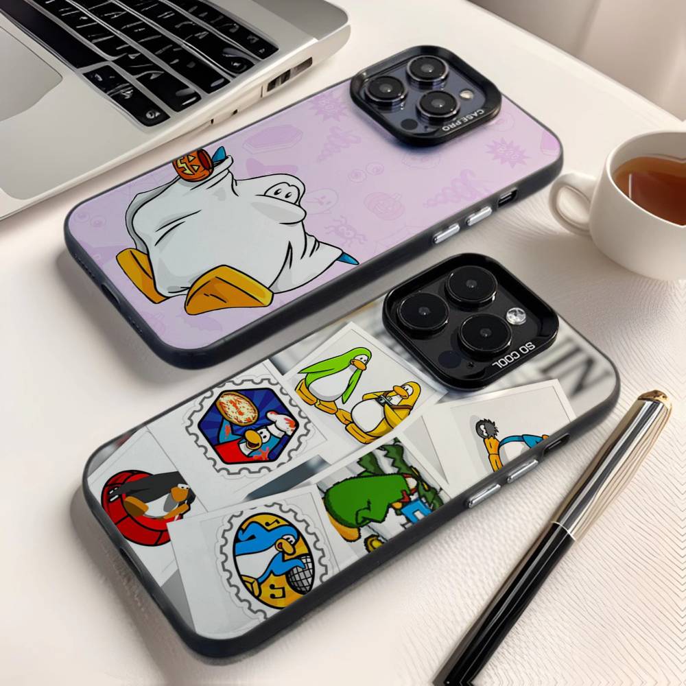 Чехол для телефона Club Penguin Для iPhone 16,15,14,13,12,11,8,7,Pro,Max,Plus,Mini,XS,SE Противоударный Черный Матовый Жесткий
