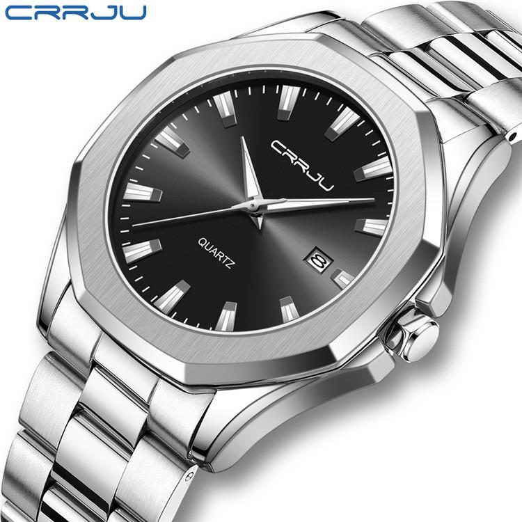 CRRJU 5004Popular steel strap fashion minimalist watch for men, stylish sports watch