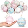 3pcs Candy Christmas Ornaments Pastel Ball Ornament Set Macaron Shatterproof Glitter Foam Balls Xmas Tree Hanging Decor