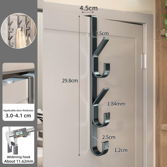 Door Hook Metal Coat Rack Strong Load-bearing Space Saving Simple Installation Hats Bags Organizer Towel Clothes Hanger